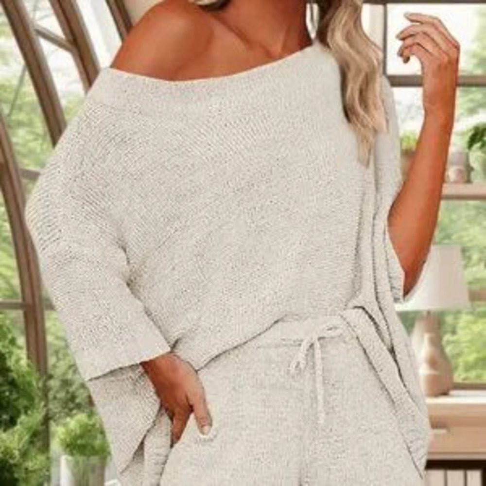 ZARA Beige Casual Women's Saodimallsu Sweater Set